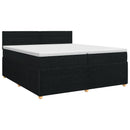 vidaXL Boxspring ágy matraccal fejtámlával Fekete 200 x 200 cm Szövet