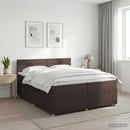 vidaXL Boxspring ágy matraccal Sötét Barna 200 x 200 cm Szövet