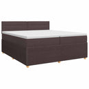 vidaXL Boxspring ágy matraccal Sötét Barna 200 x 200 cm Szövet