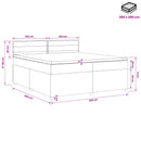 vidaXL Boxspring ágy matraccal Sötét Barna 200 x 200 cm Szövet