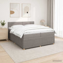 vidaXL Boxspring ágy matraccal Tópszínű 200 x 200 cm Szövet