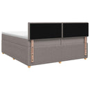 vidaXL Boxspring ágy matraccal Tópszínű 200 x 200 cm Szövet