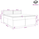 vidaXL Boxspring ágy matraccal Krémszínű 200 x 200 cm Szövet