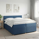 vidaXL Boxspring ágy matraccal fejtámlával Kék 200 x 200 cm Szövet
