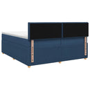 vidaXL Boxspring ágy matraccal fejtámlával Kék 200 x 200 cm Szövet