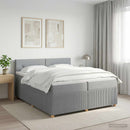 vidaXL Boxspring ágy matraccal Világosszürke 200 x 200 cm Szövet