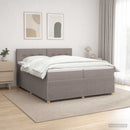 vidaXL Boxspring ágy matraccal Tópszínű 200 x 200 cm Szövet