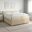vidaXL Boxspring ágy matraccal Krémszínű 200 x 200 cm Szövet