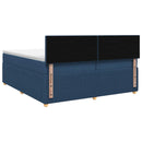 vidaXL Boxspring ágy matraccal fejtámlával Kék 200 x 200 cm Szövet