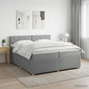 vidaXL Boxspring ágy matraccal Világosszürke 200 x 200 cm Szövet