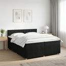 vidaXL Boxspring ágy matraccal fejtámlával Fekete 200 x 200 cm Szövet