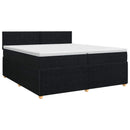 vidaXL Boxspring ágy matraccal fejtámlával Fekete 200 x 200 cm Szövet