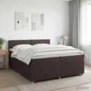 vidaXL Boxspring ágy matraccal Sötét Barna 200 x 200 cm Szövet