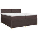 vidaXL Boxspring ágy matraccal Sötét Barna 200 x 200 cm Szövet