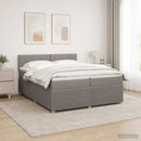 vidaXL Boxspring ágy matraccal Tópszínű 200 x 200 cm Szövet