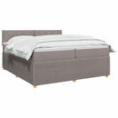 vidaXL Boxspring ágy matraccal Tópszínű 200 x 200 cm Szövet