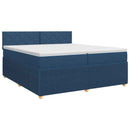 vidaXL Boxspring ágy matraccal fejtámlával Kék 200 x 200 cm Szövet