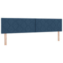 vidaXL Boxspring ágy matraccal fejtámlával Kék 200 x 200 cm Szövet