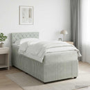 vidaXL Boxspring ágy matraccal Világosszürke 90 x 190 cm Bársony