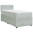 vidaXL Boxspring ágy matraccal Világosszürke 80 x 200 cm Bársony