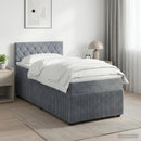vidaXL Boxspring ágy matraccal Sötétszürke 80 x 200 cm Bársony