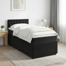 vidaXL Boxspring ágy matraccal fejtámlával Fekete 80 x 200 cm Bársony