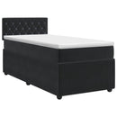 vidaXL Boxspring ágy matraccal fejtámlával Fekete 80 x 200 cm Bársony