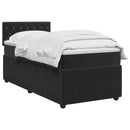 vidaXL Boxspring ágy matraccal fejtámlával Fekete 80 x 200 cm Bársony