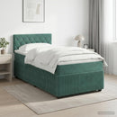 vidaXL Boxspring ágy matraccal Sötétzöld 80 x 200 cm Bársony