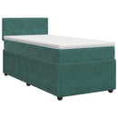 vidaXL Boxspring ágy matraccal Sötétzöld 80 x 200 cm Bársony