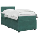 vidaXL Boxspring ágy matraccal Sötétzöld 80 x 200 cm Bársony