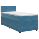 vidaXL Boxspring ágy matraccal Sötét kék 80 x 200 cm Bársony
