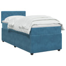 vidaXL Boxspring ágy matraccal Sötét kék 80 x 200 cm Bársony