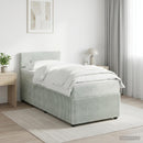 vidaXL Boxspring ágy matraccal Világosszürke 90 x 190 cm Bársony