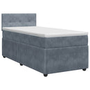 vidaXL Boxspring ágy matraccal Sötétszürke 80 x 200 cm Bársony