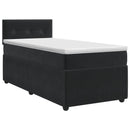 vidaXL Boxspring ágy matraccal fejtámlával Fekete 80 x 200 cm Bársony