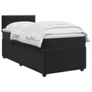 vidaXL Boxspring ágy matraccal fejtámlával Fekete 80 x 200 cm Bársony