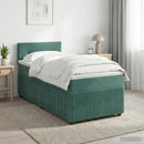 vidaXL Boxspring ágy matraccal Sötétzöld 90 x 190 cm Bársony