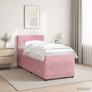vidaXL Boxspring ágy matraccal Rózsaszín 100 x 200 cm Bársony
