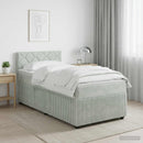 vidaXL Boxspring ágy matraccal Világosszürke 90 x 190 cm Bársony