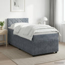 vidaXL Boxspring ágy matraccal Sötétszürke 100 x 200 cm Bársony