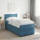 vidaXL Boxspring ágy matraccal Sötét kék 100 x 200 cm Bársony