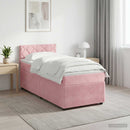 vidaXL Boxspring ágy matraccal Rózsaszín 90 x 190 cm Bársony