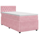 vidaXL Boxspring ágy matraccal Rózsaszín 90 x 200 cm Bársony