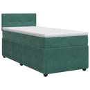 vidaXL Boxspring ágy matraccal Sötétzöld 90 x 200 cm Bársony