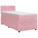 vidaXL Boxspring ágy matraccal Rózsaszín 100 x 200 cm Bársony