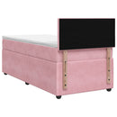 vidaXL Boxspring ágy matraccal Rózsaszín 100 x 200 cm Bársony