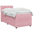 vidaXL Boxspring ágy matraccal Rózsaszín 100 x 200 cm Bársony