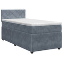 vidaXL Boxspring ágy matraccal Sötétszürke 100 x 200 cm Bársony