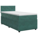 vidaXL Boxspring ágy matraccal Sötétzöld 100 x 200 cm Bársony